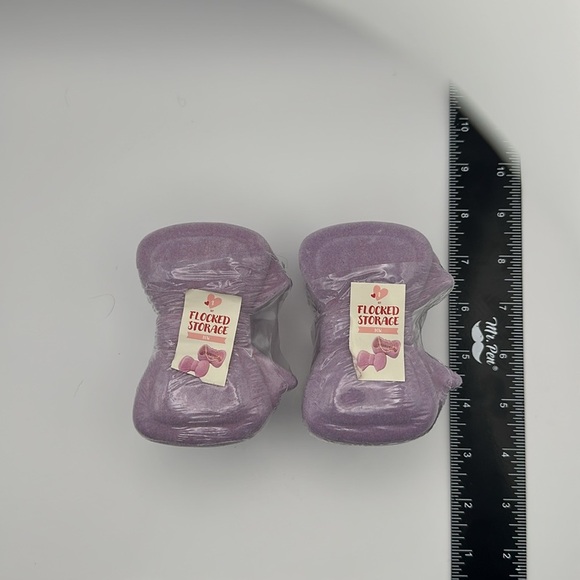 Set of 2 flocked storage bow containers - Picture 6 of 6